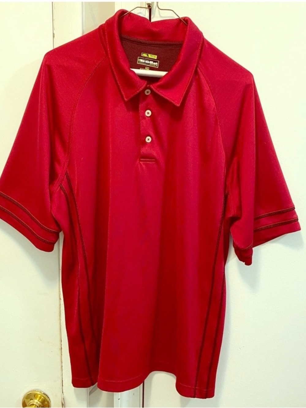 Bolle Golf Tech Polo shirt Men’s red performance short sleeve athletic XL 162